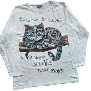 Cheshire cat white long sleeve sz M